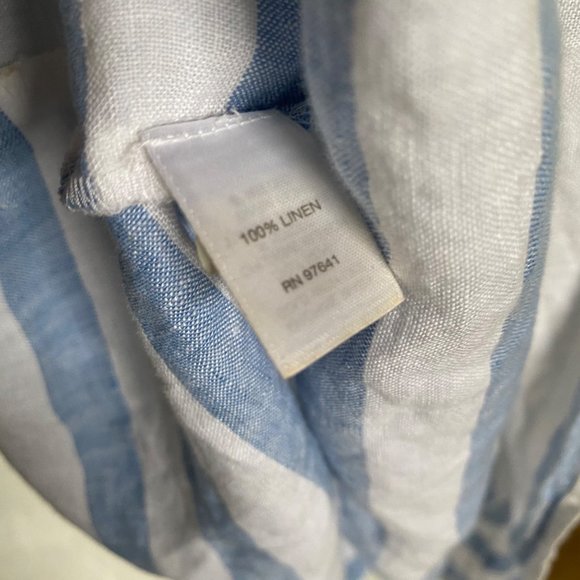 J.jill "love linen" long tank striped maxi tank‎ dress XS Perfect Love +pockets - Picture 7 of 14